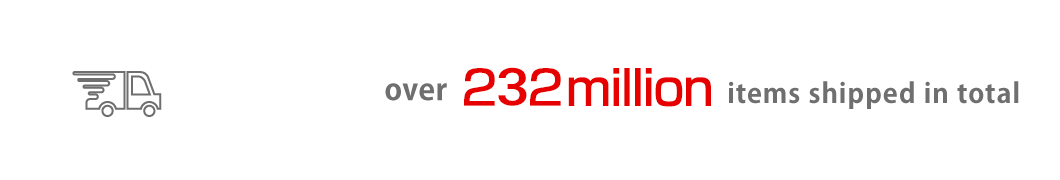 Over 232 million items shipped in total