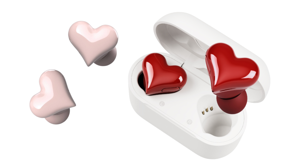 アクセサリー感覚でファッションの一部に ハート型ワイヤレスイヤホン「HeartBuds」を発売
